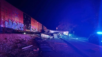 Train in Georgia slams into semitruck on video, driver barely escapes