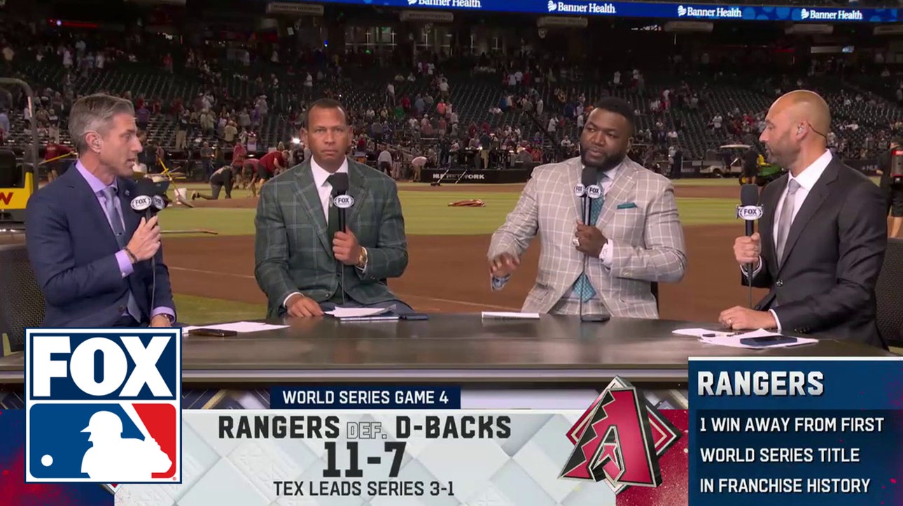 World Series Game 4: Rangers defeat Diamondbacks — Derek Jeter, David Ortiz & Alex Rodriguez react