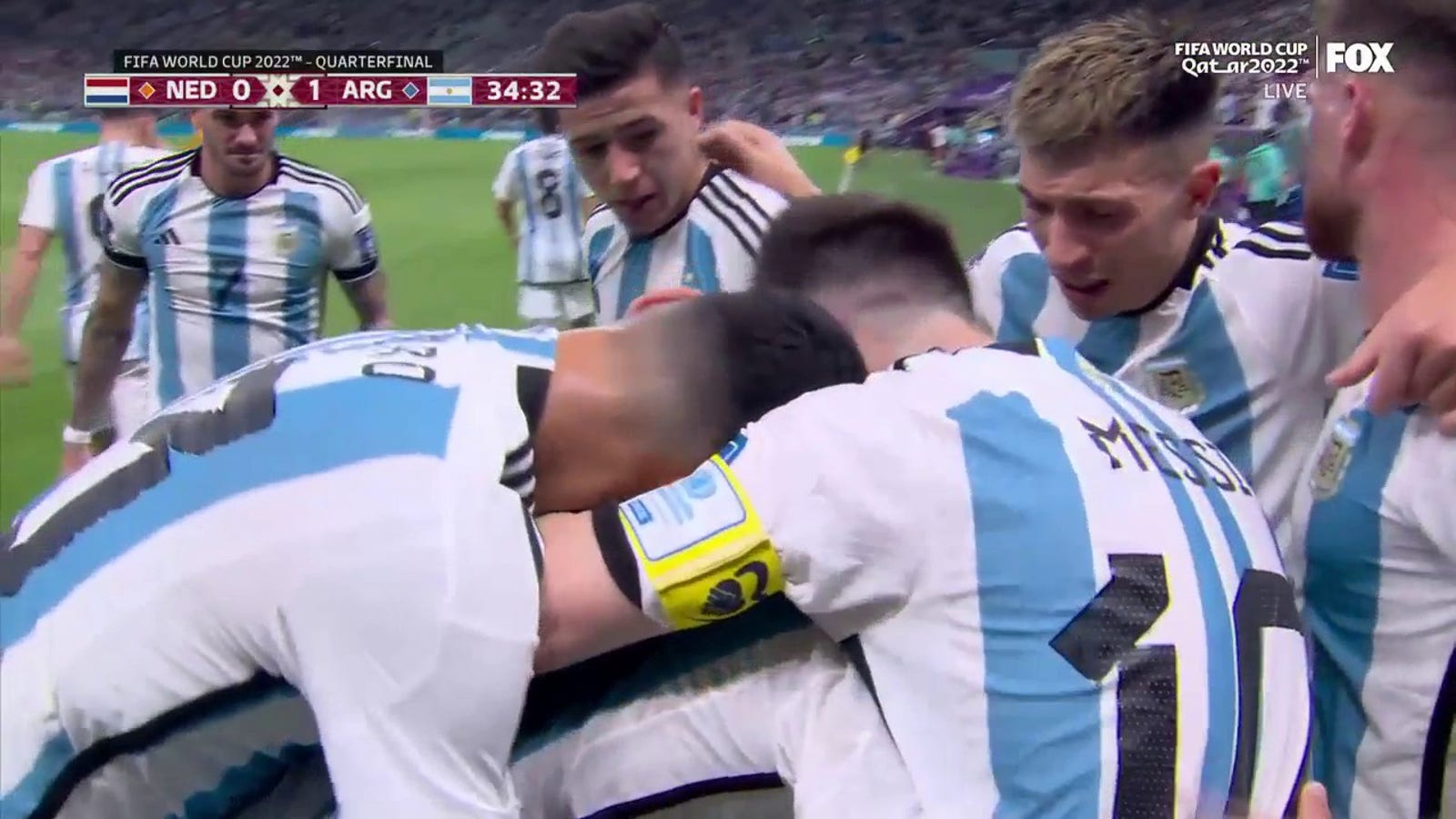 Argentina's Nahuel Molina scores goal vs. Netherlands in 34' 