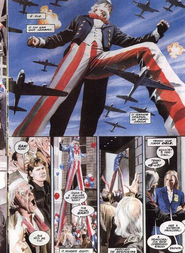 HQ. O personagem Tio Sam, símbolo do poder dos Estados Unidos, representado nas histórias em quadrinhos