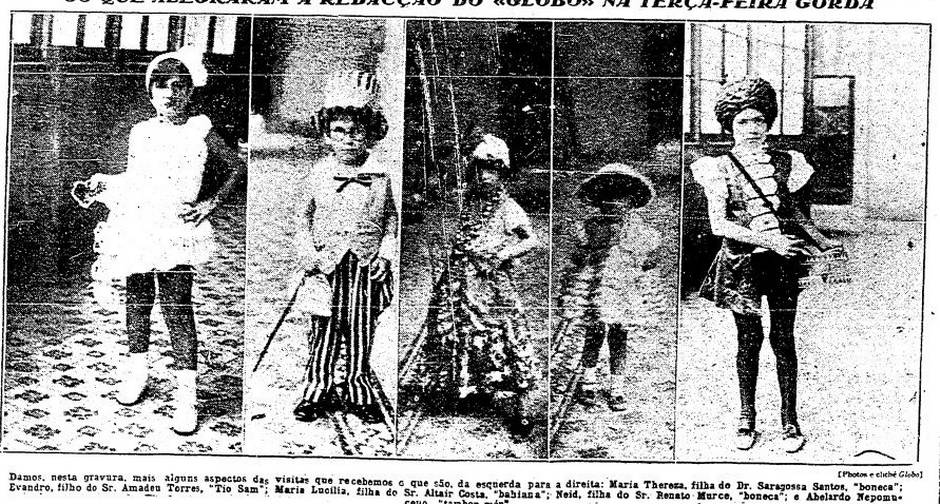 Carnaval. Crianças fantasiadas para o carnaval, e entre os trajes eleitos, a fantasia de Tio Sam