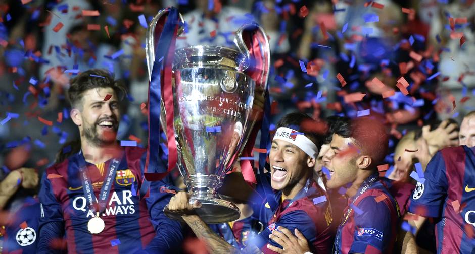 Barcelona. De Neymar, Messi, Daniel Alves e Suarez venceu o Juventus e tornou-se campeão da liga
