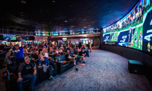 Fans watching sports at 360 Sports Bar