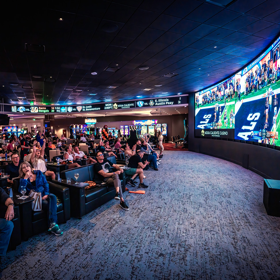 Fans watching sports at 360 Sports Bar Palm Springs