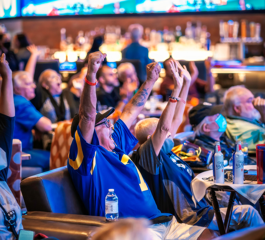 Fans watching sports at 360 Sports Bar