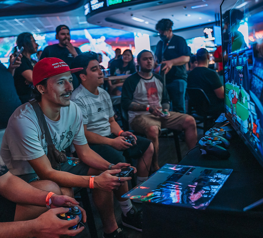 Fans watching sports at 360 Sports Bar