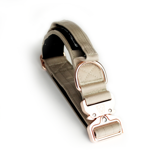 1.5" Tacti Dog Collar Slim Luxe - Rose Gold - Buttercream