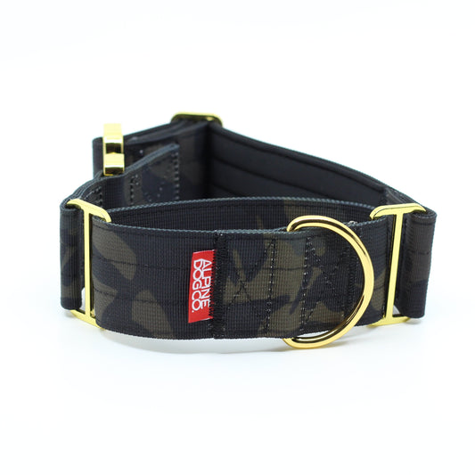 2" Luxe Martingale Dog Collar - Gold Camo