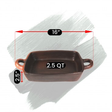 Pomaireware Rectangular Clay Roasting Pan