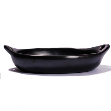 Black Clay, La Chamba Oval Serving Dish with Handles