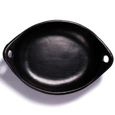 Black Clay, La Chamba Oval Serving Dish with Handles