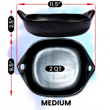 Black Clay, La Chamba Square Roasting Pan