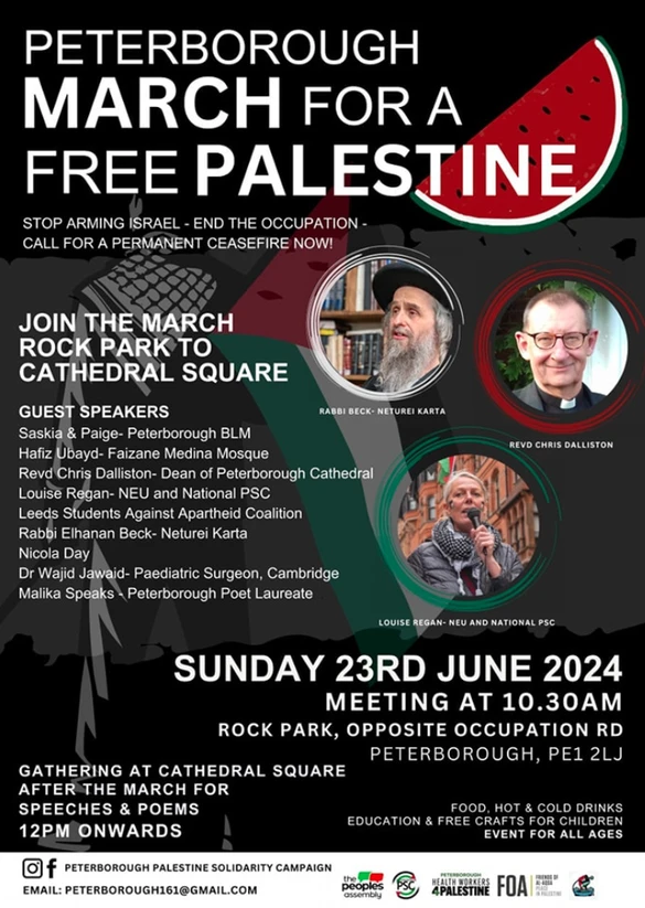 A flyer for the event advertised the Dean as a speaker, along with a representative from anti-Zionist fringe group, Neturei Karta and other anti-Israel speakers