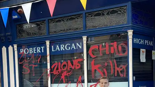 ‘Zionist child killer’ daubed on Tory candidate’s office