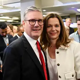 Victorious: Labour leader Keir Starmer and his wife Victoria Starmer (Photo by Leon Neal/Getty Images)