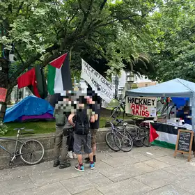 A man was attacked on Saturday outside Hackney Town Hall's Gaza encampment, a camp which has been ongoing for months in the East London borough