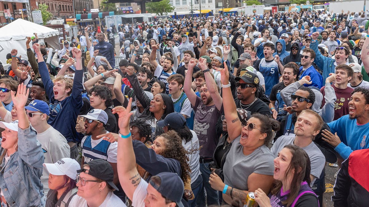 Wolves fans pack Minneapolis block party to cheer on the team