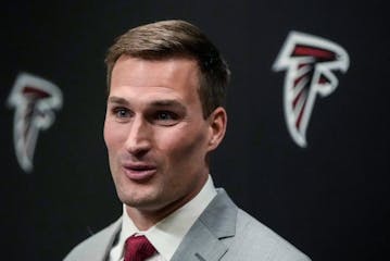 Falcons quarterback Kirk Cousins speaks during a news conference March 13.