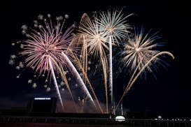 Fireworks go off during the Kwik Trip Fireworks Spectacular at Canterbury Park in Shakopee on Wednesday.