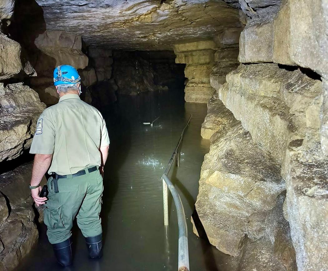 Mystery Cave at Forestville/Mystery Cave State Park in Preston, Minn., was damaged by flooding.