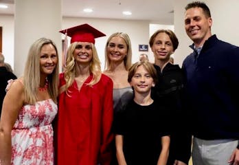 The Cupitos from left: mom Carly, Minnehaha Academy grad Callie, Ava, Jack, Carter and dad Bryan.