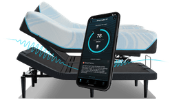 Split King mattress on an Ergo base with a smart phone