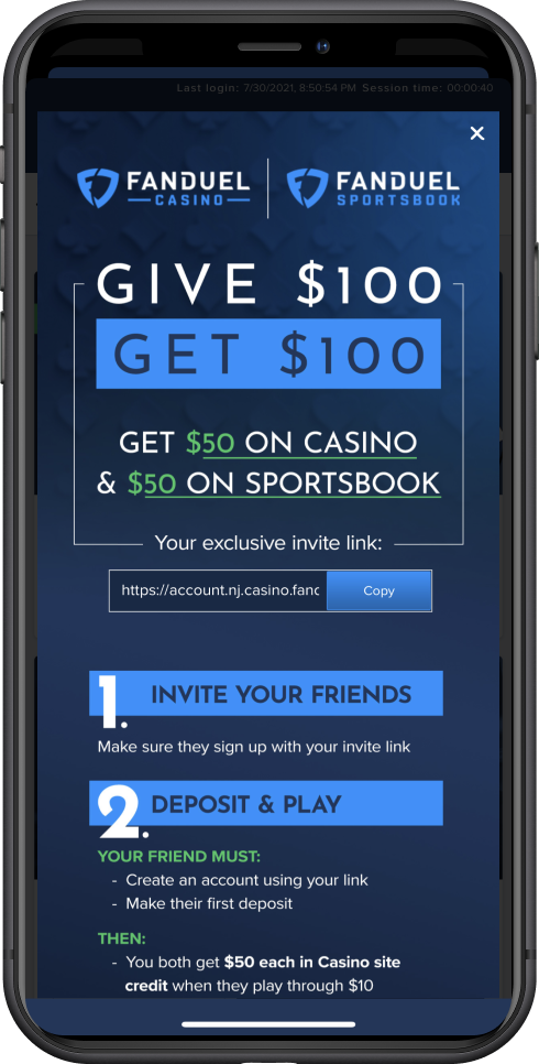 FanDuel App Refer a Friend Offer