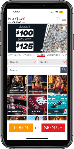 PlayLive Casino App Table Games