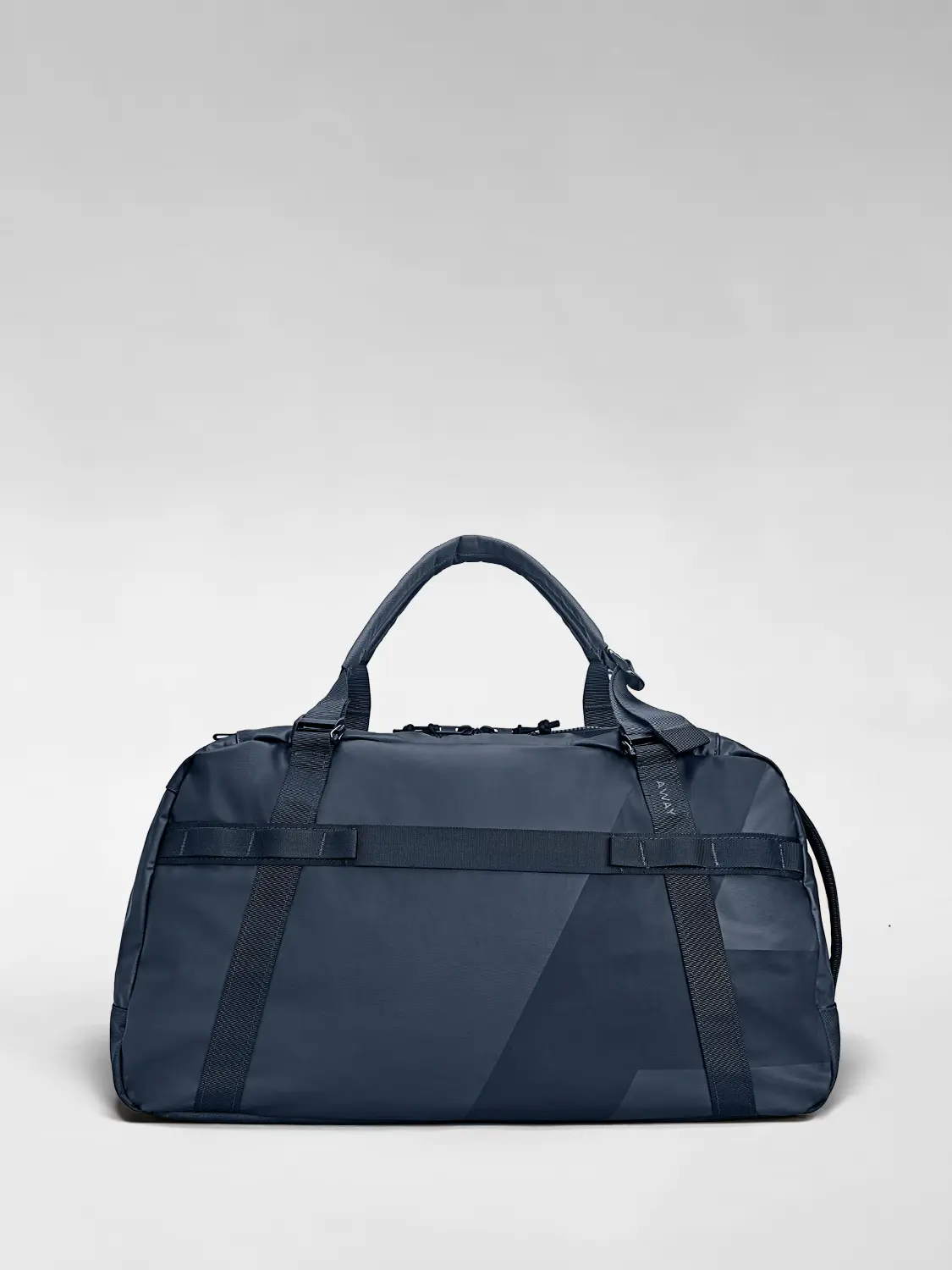 Front view of the Away For All Routes Duffle 55 Liters in navy