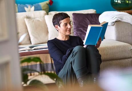 person reading a book