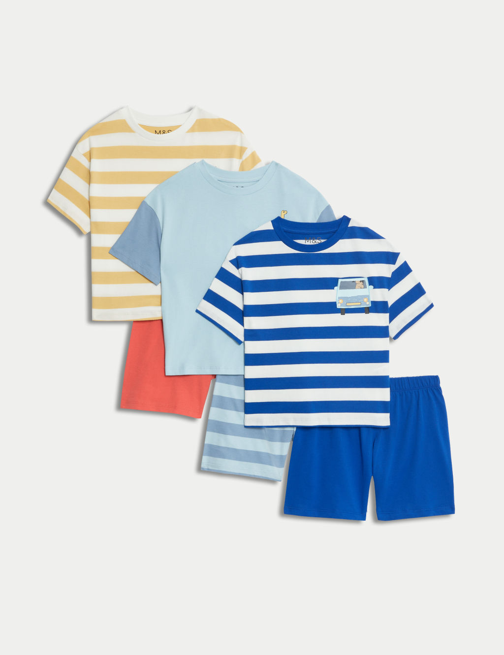 3pk Pure Cotton Striped Pyjama Sets (1-8 Yrs)