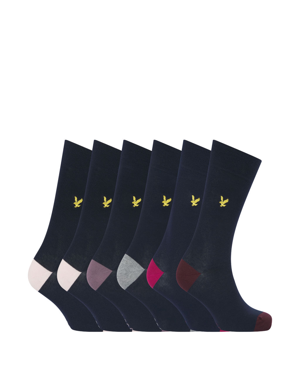 5pk Contrast Heel Cotton Rich Socks