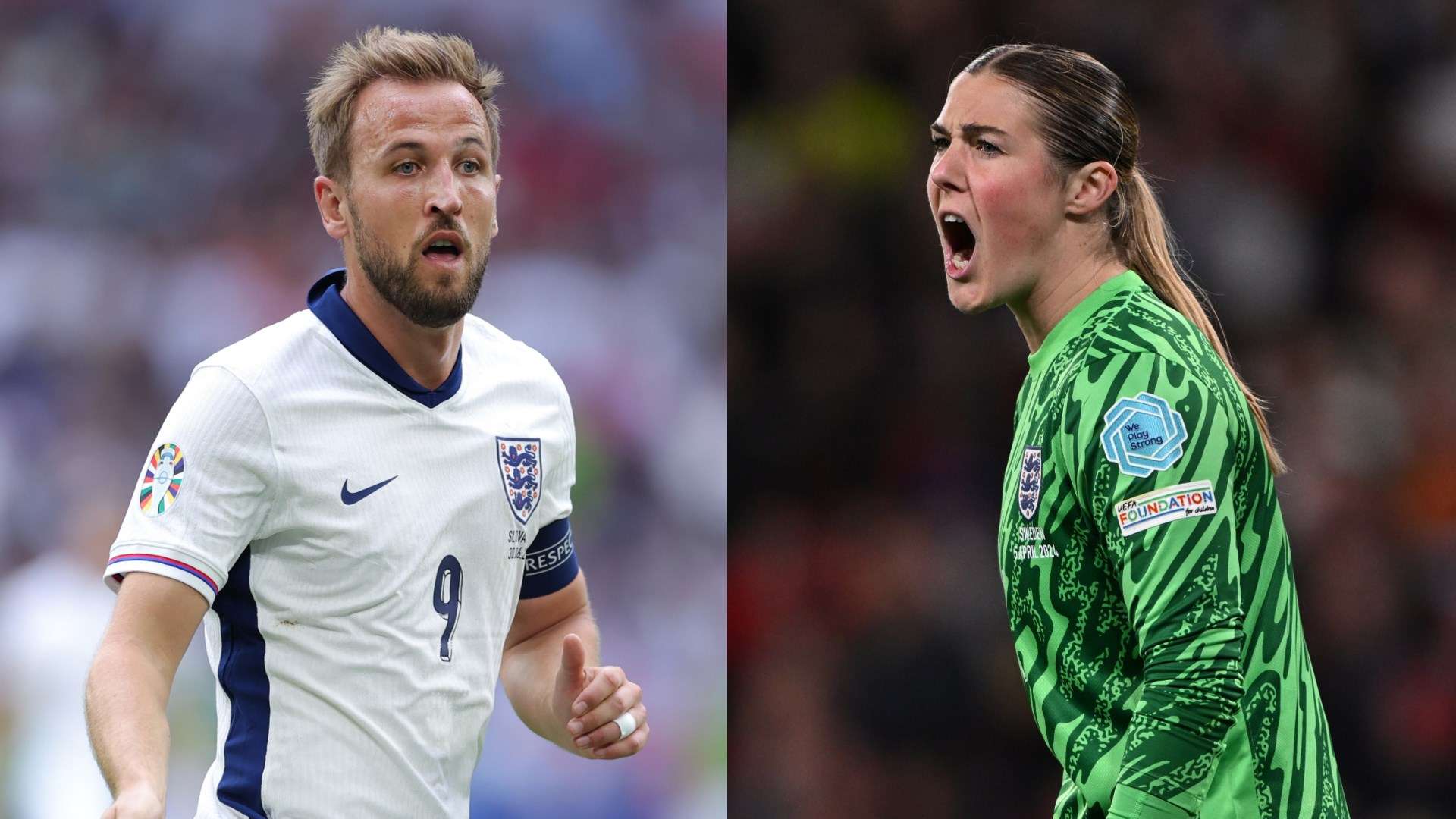 Harry Kane Mary Earps England split