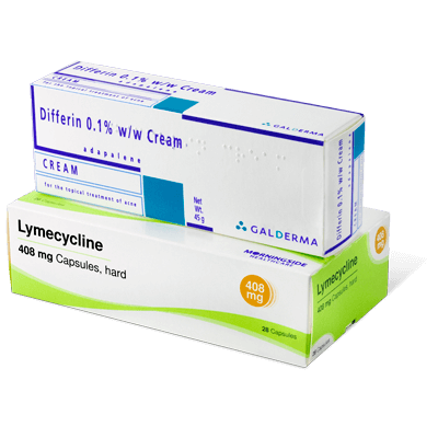 Lymecycline capsules and Differin cream