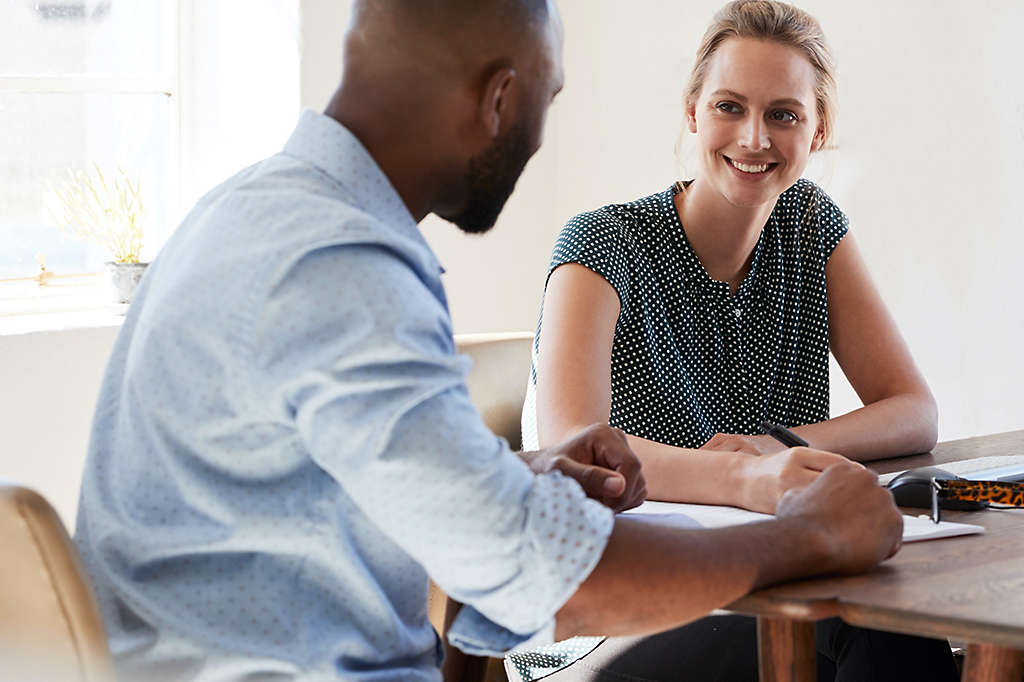 Two people having a conversation