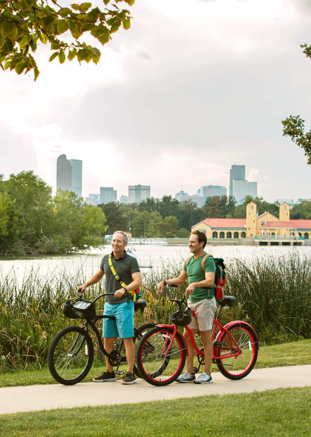 Couple on City Park bike path