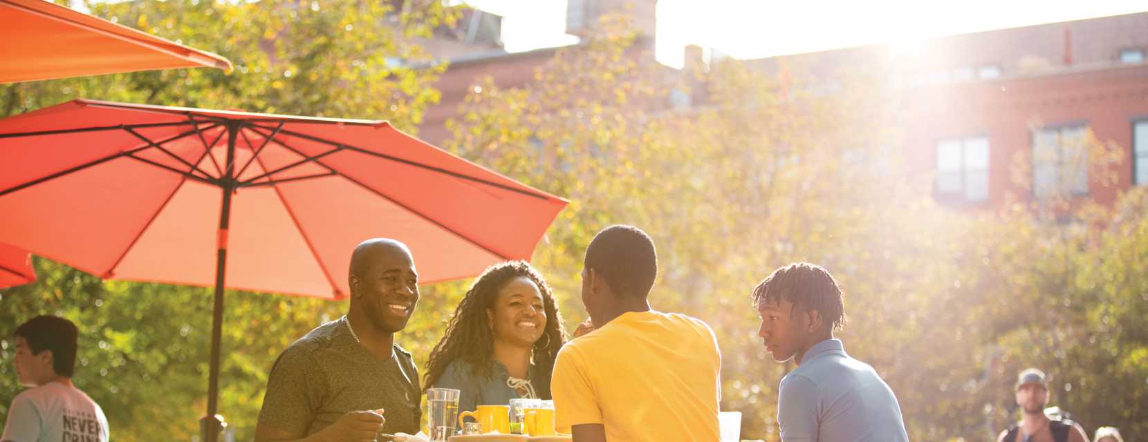 Family patio dining in Denver, Colorado