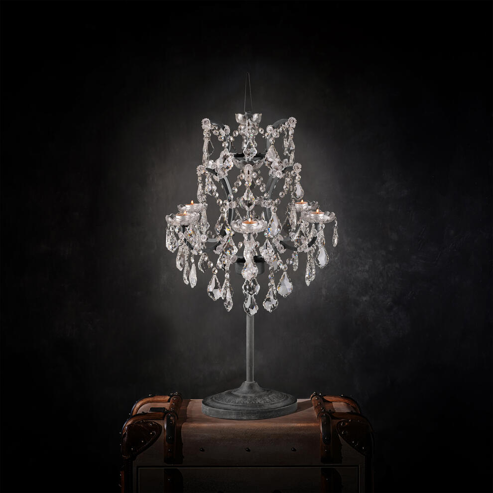 T CRY LT 0007 crystal candle table lamp without wiring detail 1