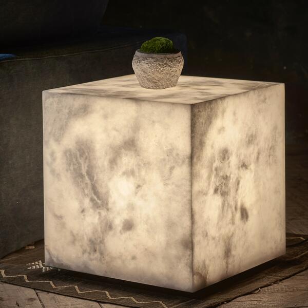 alabaster cube side table detail 1