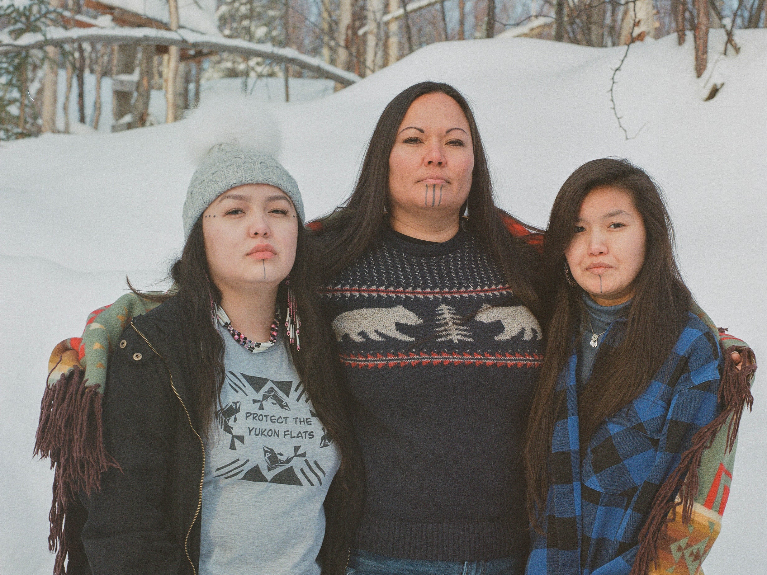 FAIRBANKS AK  Sunday February 20 2022 Jody PottsJoseph with her nieces Jaelynn Pitka  and Lorena VillageCenterSimon.