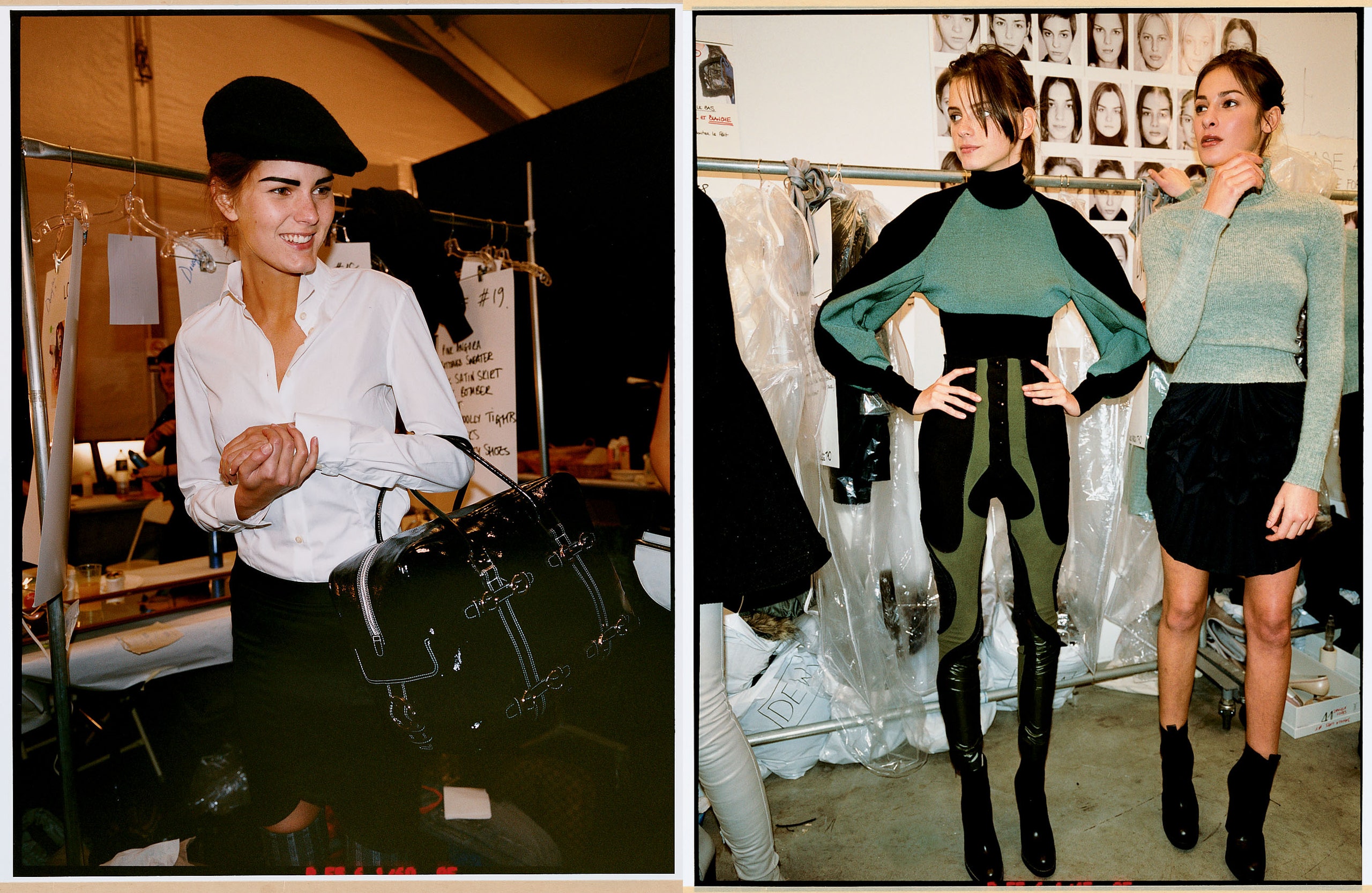 Models pose backstage at the Luella and Balenciaga shows.nbsp