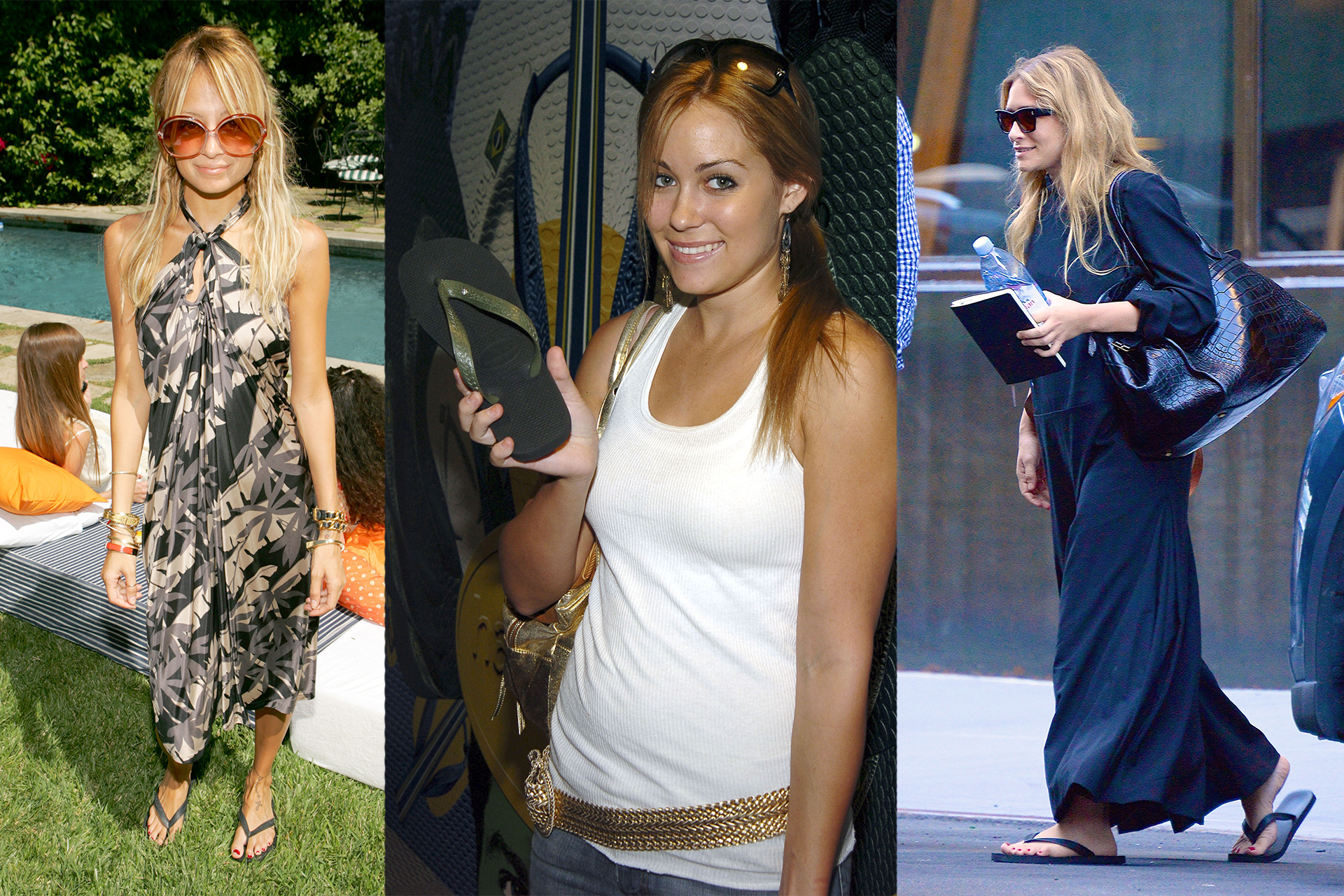 Nicole Richie Lauren Conrad and Ashley Olsen with their beloved Havaianas.