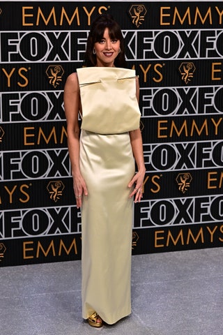 US actress Aubrey Plaza arrives for the 75th Emmy Awards at the Peacock Theatre at L.A. Live in Los Angeles on January...