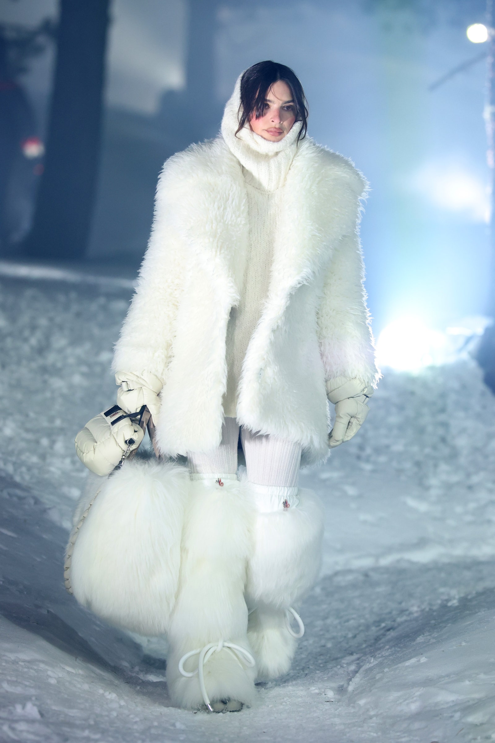 ST MORITZ SWITZERLAND  FEBRUARY 03 Emily Ratajkowski walks the runway during the Moncler Grenoble Fall Winter 2024...