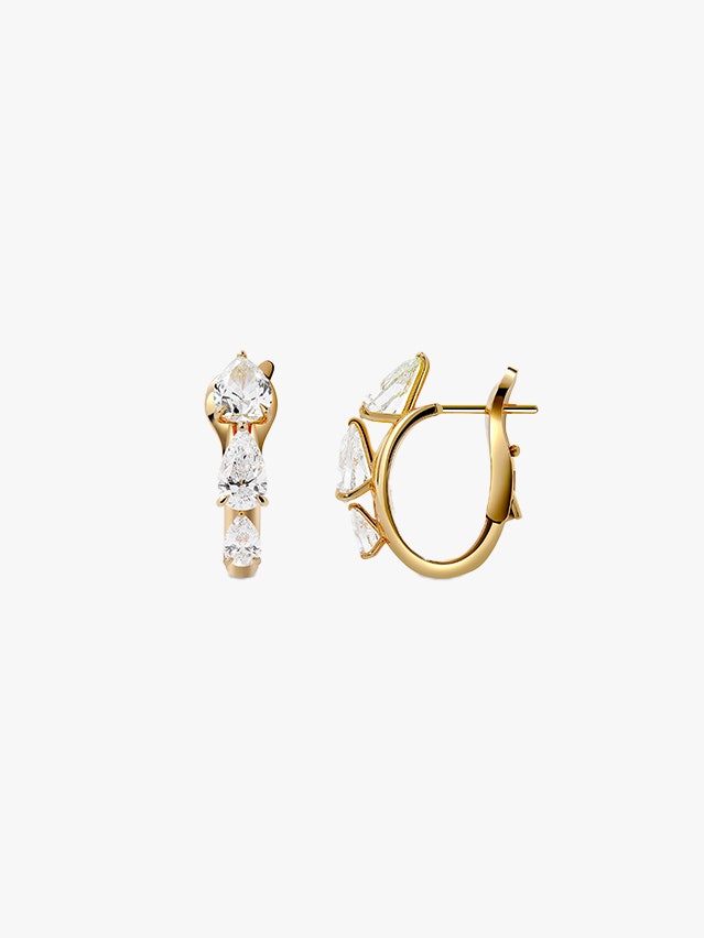 Savollina Lemonade 18K Yellow Gold Diamond Huggie Earrings