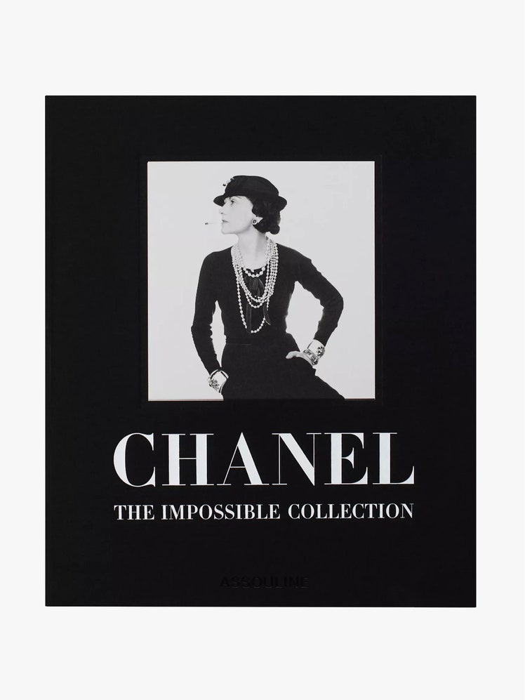 Image may contain: Coco Chanel, Accessories, Jewelry, Necklace, Advertisement, Poster, Person, Publication, Book, and Face