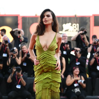 Emily Ratajkowski Brings Brat-Green Vintage Gucci to the Red Carpet in Venice