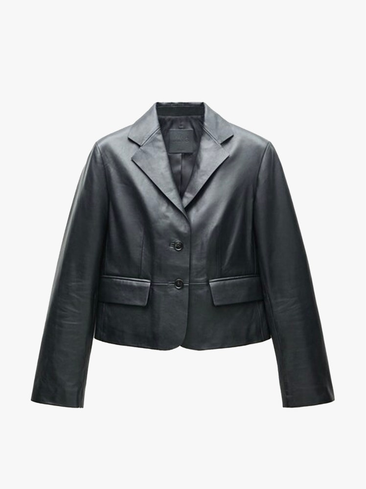 Image may contain Blazer Clothing Coat Jacket and Leather Jacket