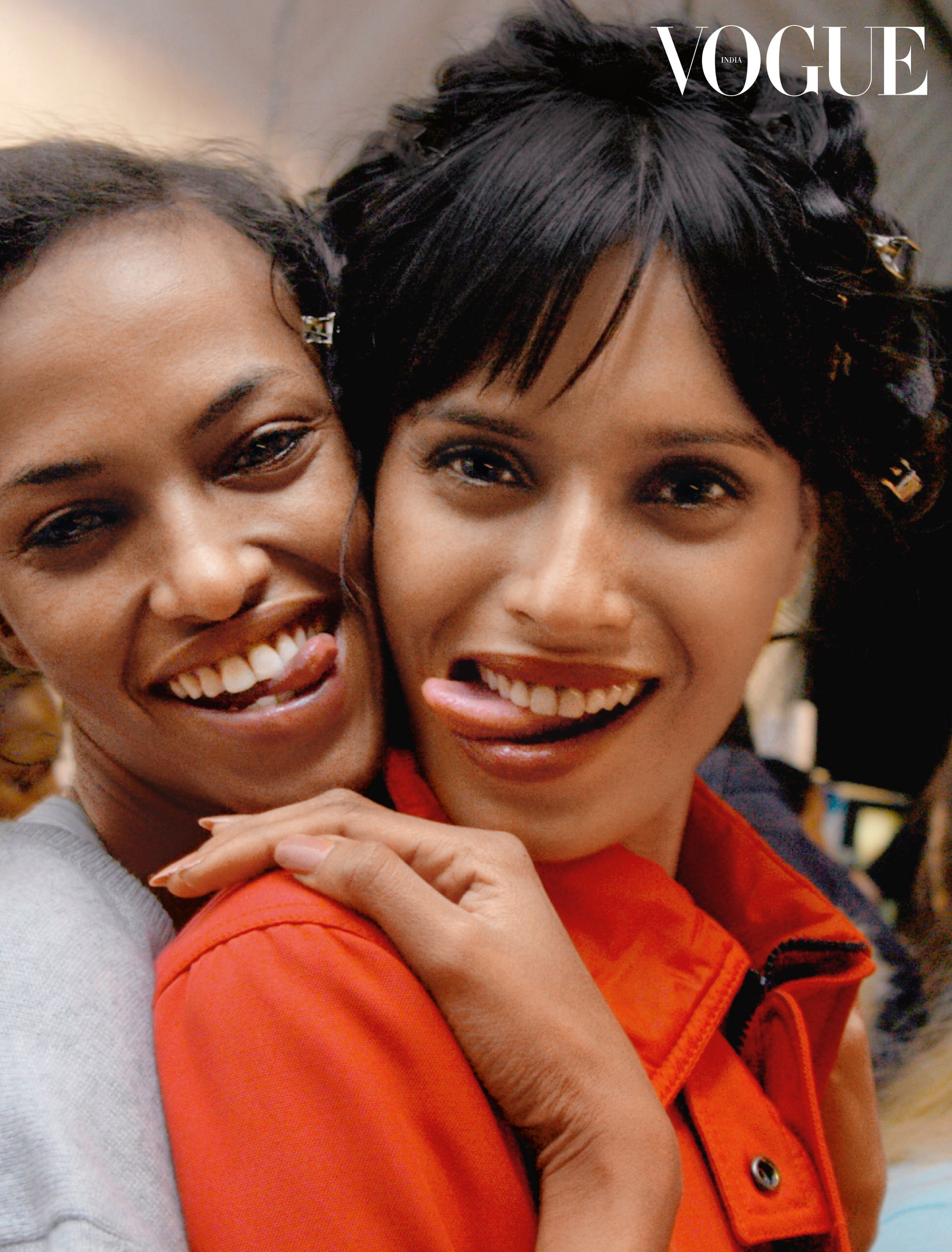 Yasmin Warsame and Raut backstage for Tracy Reese autumnwinter 200405 at Olympus Fashion Week.