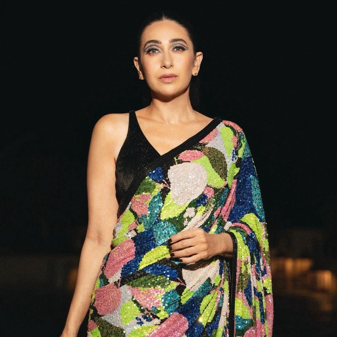 Karisma Kapoor is making maximalism big again with her multi-coloured Sabyasachi sari